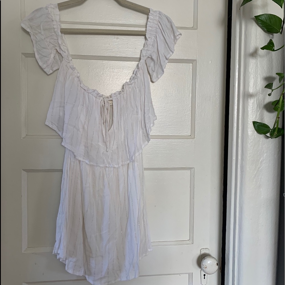 Off the shoulder white dress